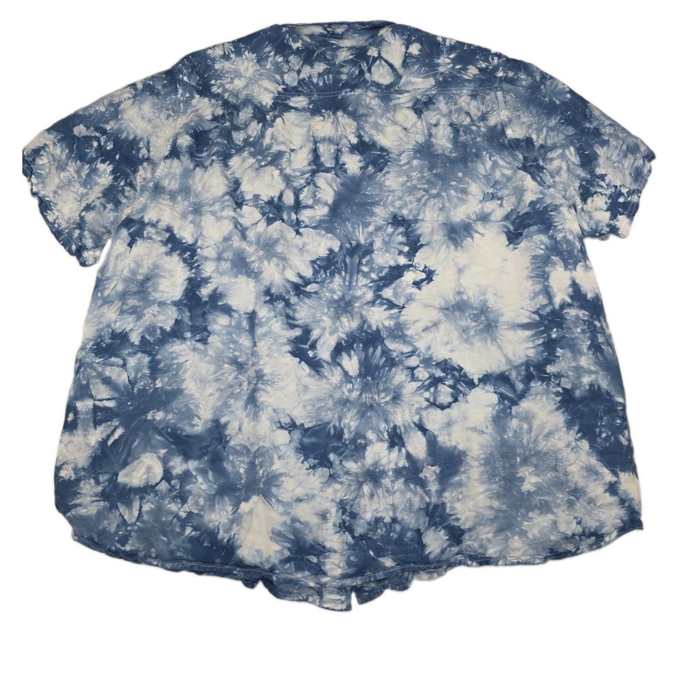 Tommy Bahama Camp Shirt Mens 2XL Poolside Tie Dye Linen Blend Coastal Vacation - Picture 2 of 12